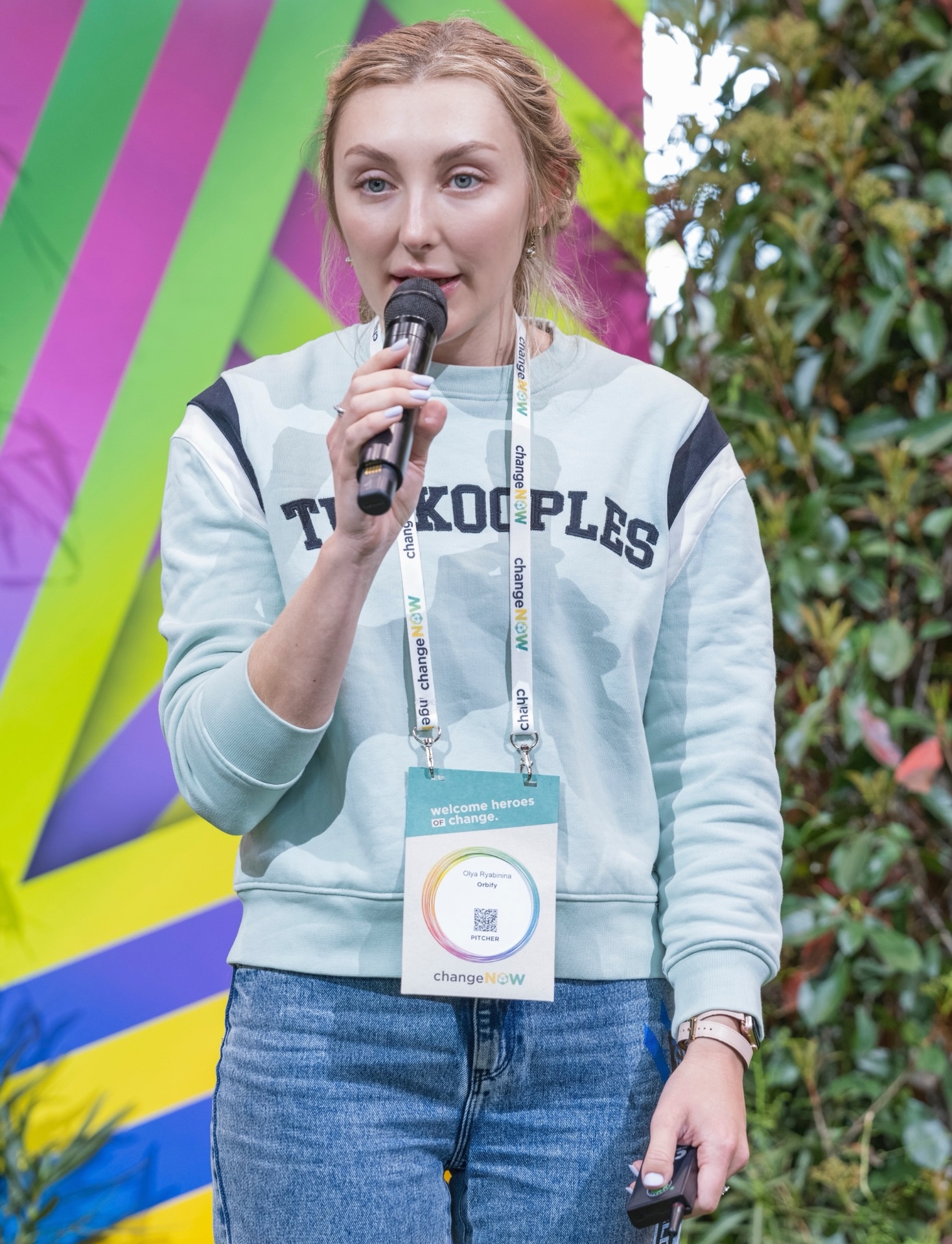 Olya pitching at ChangeNOW